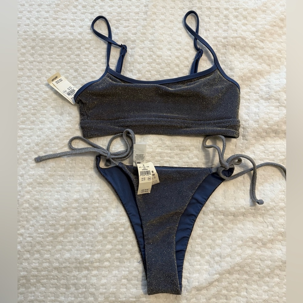 Aerie Sparkling Navy Bikini Set